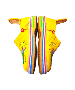 Sunny Yellow Embroidered Amazigh Babouche – Handcrafted Moroccan