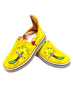 Yellow Embroidered Amazigh Babouche