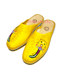 Yellow Embroidered Amazigh Babouche