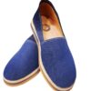 Handmade Moroccan Canvas Slip-On Shoes – Navy Blue