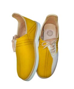 Handmade Yellow & White Leather Moroccan Sneakers