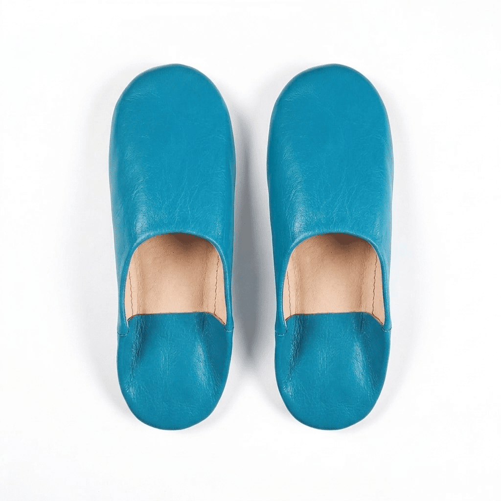 blue moroccan babouche