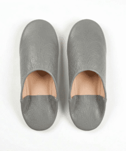 grey moroccan babouche