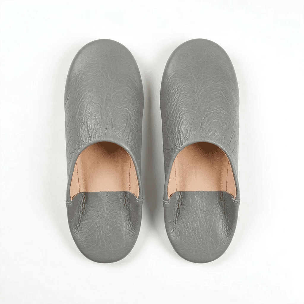 grey moroccan babouche