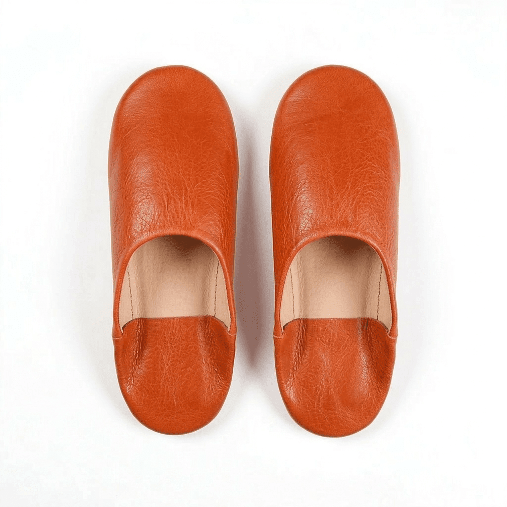 orange moroccan babouche