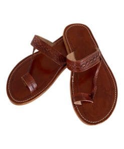 red leather sandal
